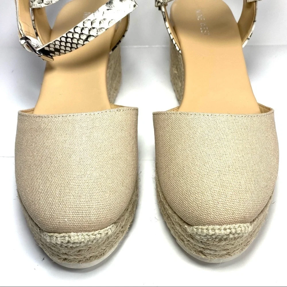Nine West Wedge Espadrille Beige Snake Print‎ 10M